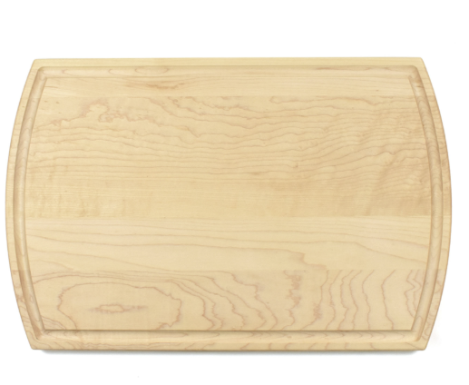 Maple cutting board on a white background