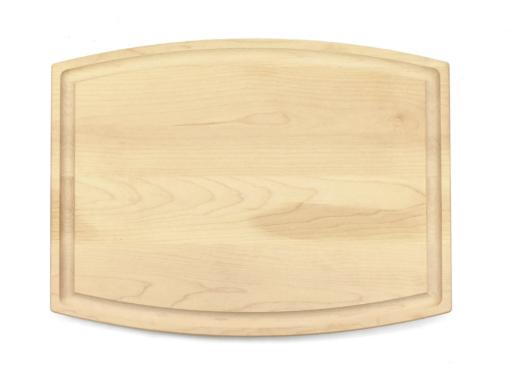 Maple cutting board on a white background