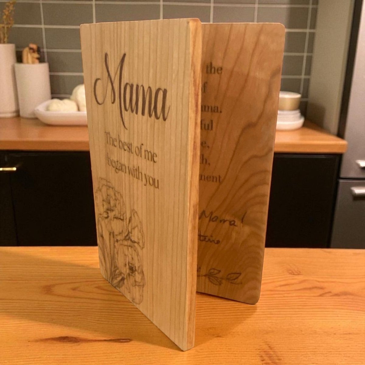 Personalized Hinged Wooden Keepsake Card – Solid Hardwood - The Honeysuckle Porch