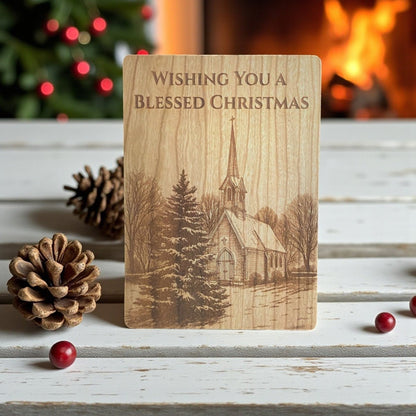 Have a Blessed Christmas Wooden Keepsake Card – Solid Maple or Cherry - The Honeysuckle Porch