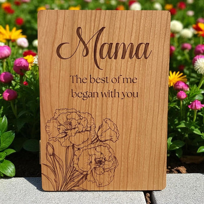 Personalized Hinged Wooden Keepsake Card – Solid Hardwood - The Honeysuckle Porch