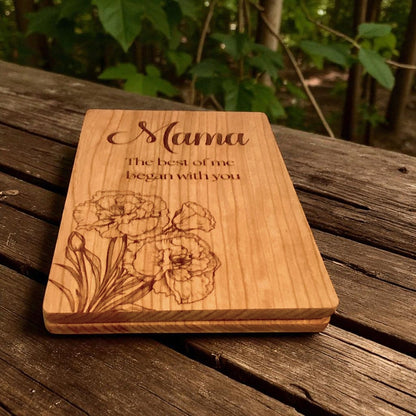 Personalized Hinged Wooden Keepsake Card – Solid Hardwood - The Honeysuckle Porch