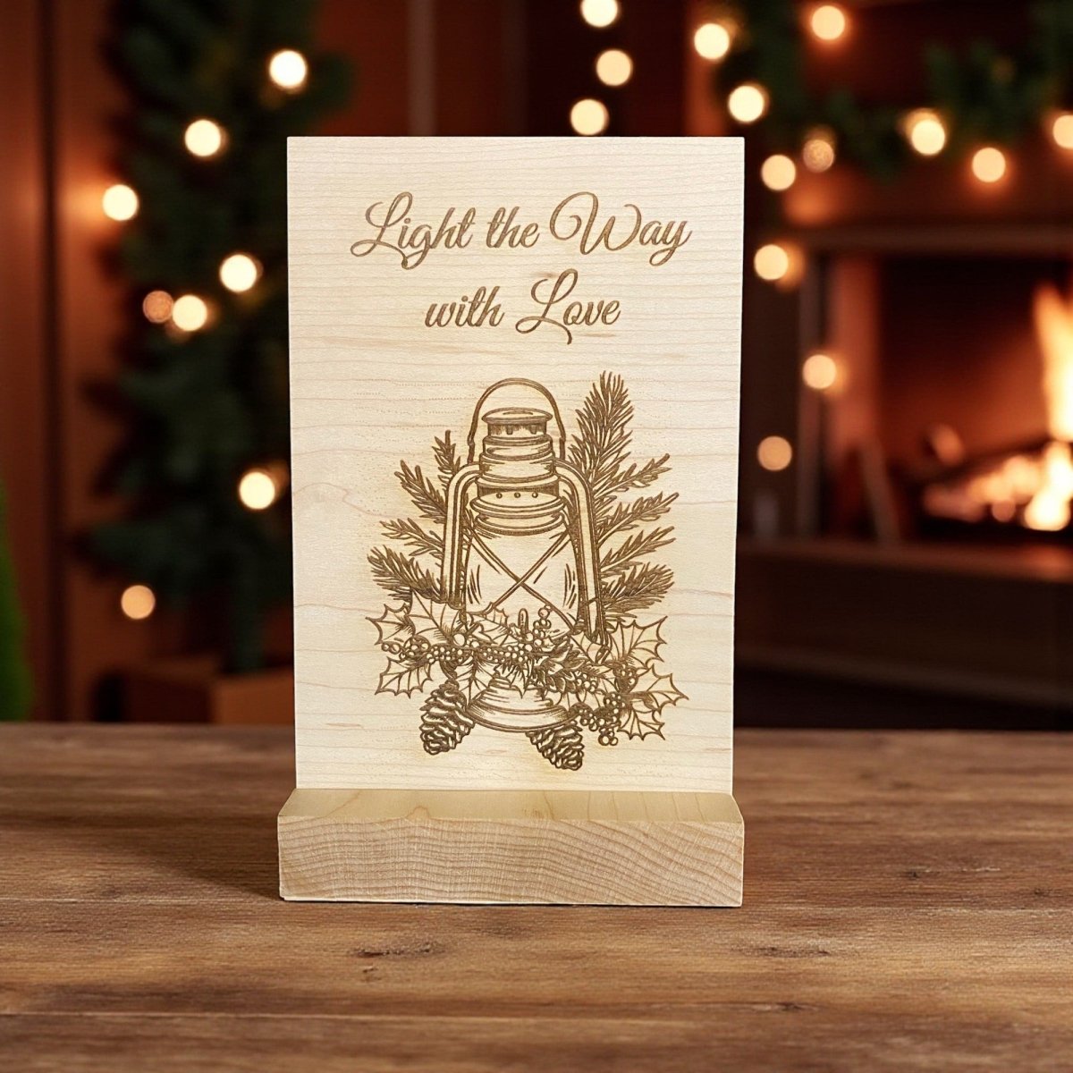 Light the Way with Love – Wooden Keepsake Card (Maple or Cherry) - The Honeysuckle Porch