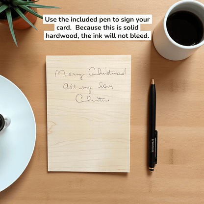 Peace, Love, and Light – Wooden Keepsake Card (Maple or Cherry) - The Honeysuckle Porch